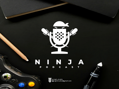 NINJA PODCAST logo concept