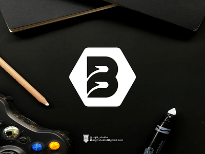 b monogram logo concept