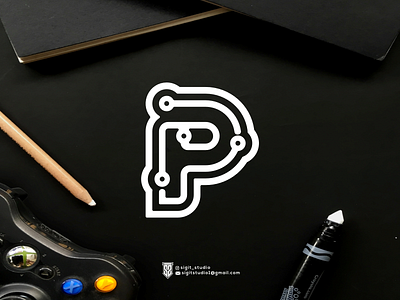 P monogram logo concept