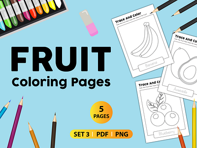 Fruit Coloring Pages by SagyeKids on Dribbble