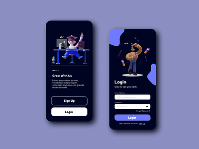 Sign Up/Login Mobile UI Design