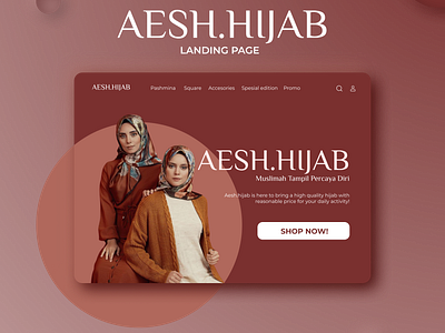 Aesh.hijab landing page 3d ui branding design landing page ui ui website website