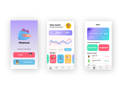 Finence app 3d ui design mobile ui