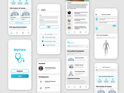 MyCare - Online Medical Healt Service & Literacy medical app mobile ui