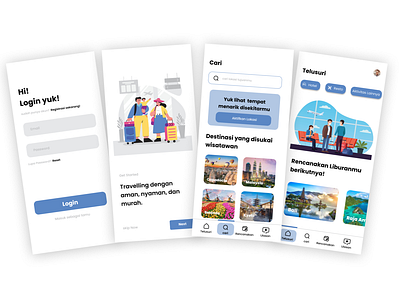travelling app app mobile ui