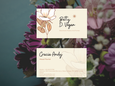 Wedding Florist Stylist Business Card business business card wedding florist