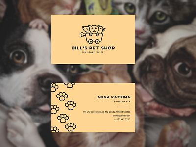 Pet Shop Business Card business business card graphic design pet shop pet shop business card