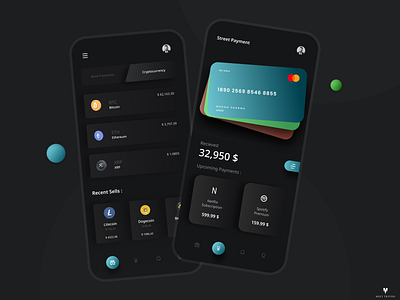 Digital Wallet Concept in Dark Mode.