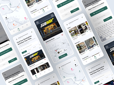 Airport Place Finder App airport boarding pass booking ui clean ui flight flight app food graphic design hotel icons ios ios app mobile plane resort restaurant subway ui design ux design vacation