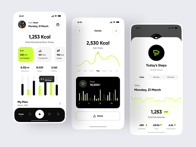 Fitness Tracking App app exercise fitness fitness app fitness tracking gym health health app healthy ios lifestyle meditation minimal tracking tracking app uiux ux workout