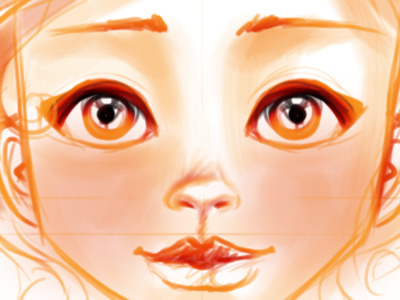 Fire girl - Sketch - Doodle doodle eyes face features fire girl hot idea illustration orange red sketch