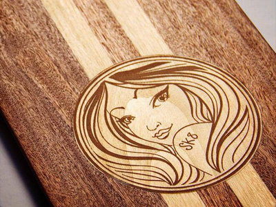 Longboards by Makai Project & CocoRamB art collaboration cute girl illustration longboard screen printing sexy wood