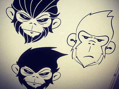 Monkey Concepts animal doodle drawing illustration illustrator monkeys sketch sketches