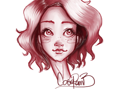Quick sketch to relax the mind & hand brush doodle drawing face freehand girl photoshop sketch sketching