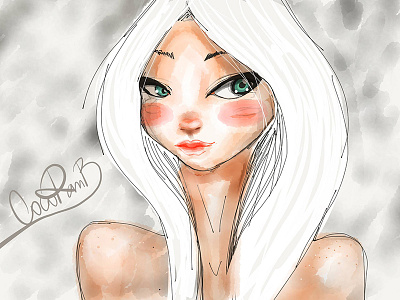 Girl on Paper App iPad doodle drawing exercise face girl ipad paperapp quick sketch