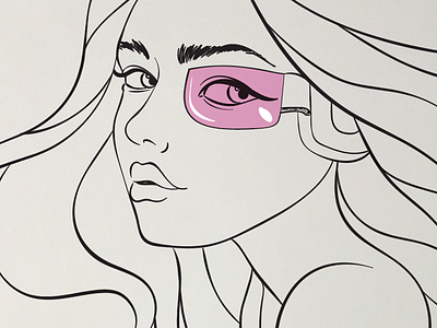 Clean lines clean doodle dragonball face girl illustrator sketch visor