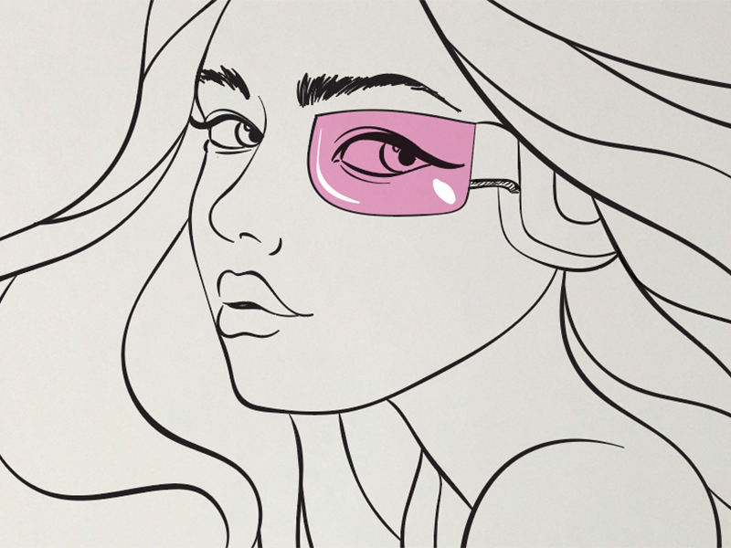 Clean lines clean doodle sketch illustrator visor dragonball girl face