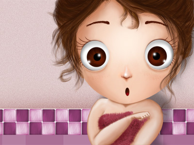 In the Shower art bathroom concept art drawing girl illustration photoshop shower