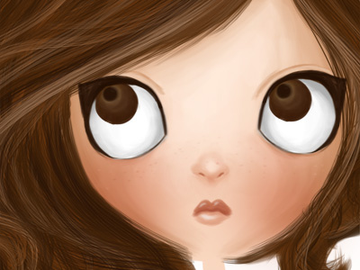 Frowny girl. In Progress art brush concept cute drawing eyes face frowny girl illustration illustrator lips mad photoshop strokes young