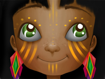Native Girl - Concept Art - Character Design art character concept cute design digital drawing eyes facepaint girl happy illustration indian indigenous native photoshop sketch sketches