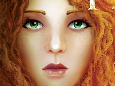 Detail - Get Psyched book cover art character concept art cover eyes face fire girl illustration photoshop redhead sketch young