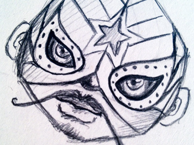 Luchador 2 - opt 2 character design doodle ideas illustration luchador mask mexican mustache pencil sketch