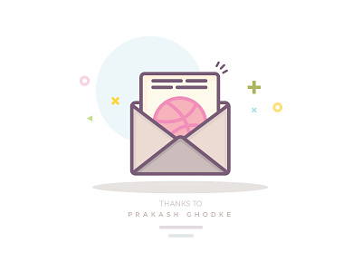 Hello Dribbble! dribbble envelope first hello invitation shot thank you thanks