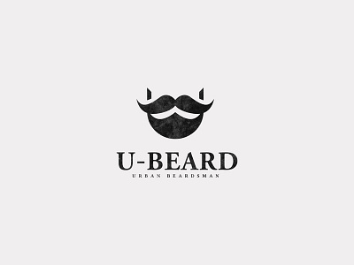 U-Beard Logo Work beard beard oil black black white branding identity logo simple u urban vector