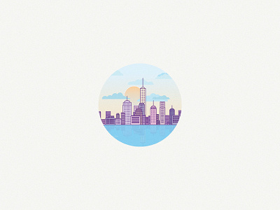 Day apartments blue building button city day illustration landscape vector