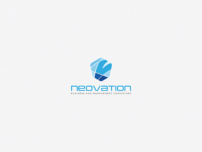 Neovation blue branding clean colorful gradient identity logo modern simple stationary