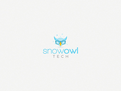 Snowl blue branding glasses identity logo modern owl snow tech vector