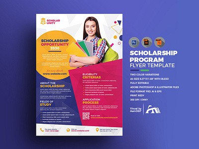 Scholarship Program Flyer Template By m360 On Dribbble