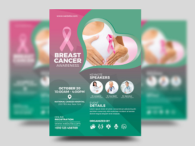 Breast Cancer Awareness Flyer Template a4 ad breast breast cancer awareness campaign cancer cancer clinic charity clinic corporate dental diagnosis doctor event fertility centre flyer green health hospital medical