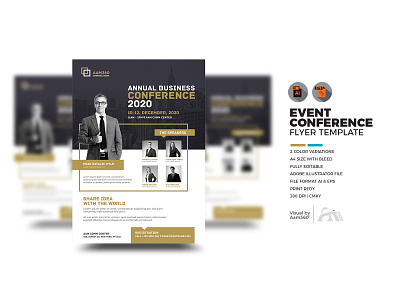 Event | Summit | Conference Flyer Template aam360 agm annual event clean concept conference conference flyer creative event flyer template illustrator print ad print template seminar speaker speech summit vector workshop