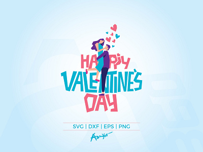 Happy Valentine's Day aam360 aam3sixty art character couple dance date day february happiness happy happy valentines day heart honeymoon hug illustration love mom typography valentine