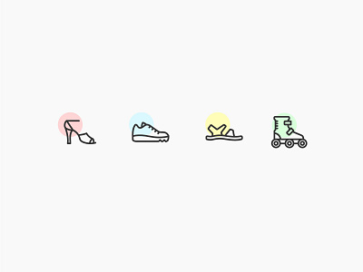 Footwear Set footwear iconography icons roller blades sandals shoes skates sports shoes stilettos zoya azar