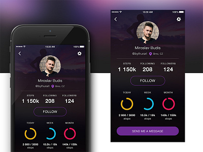 User profile app profile run sport ui user ux