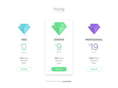 Pricing dailyui diamond get get free plan pricing ui