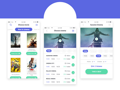 Cineticket - Concept app app booking buy cinema ecommerce ticket ui ux