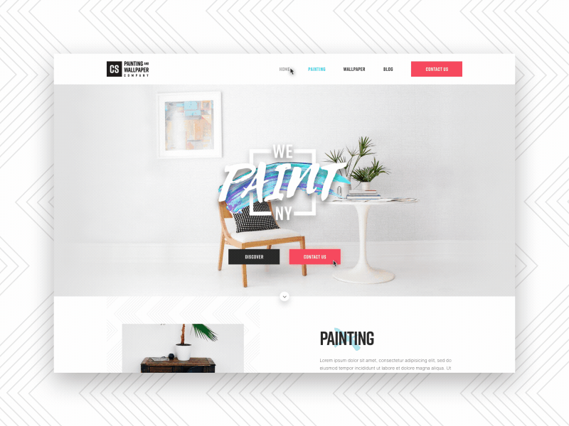 WEPAINTNY - Website animation clean design graphic landing page minimal painter typography ui ux wallpapers web website