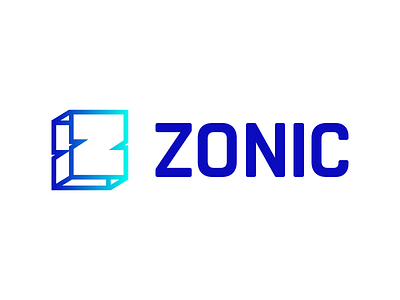 Zonic - Final logo apple blue brand branding clean design eshop graphic icon idendity illustration iphone lettering logo logotype logotypedesign minimal neon typography vector