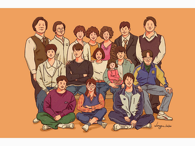 응답하라1988 character color design digital illustration illust illustration ipad drawing procreat reply1988 style