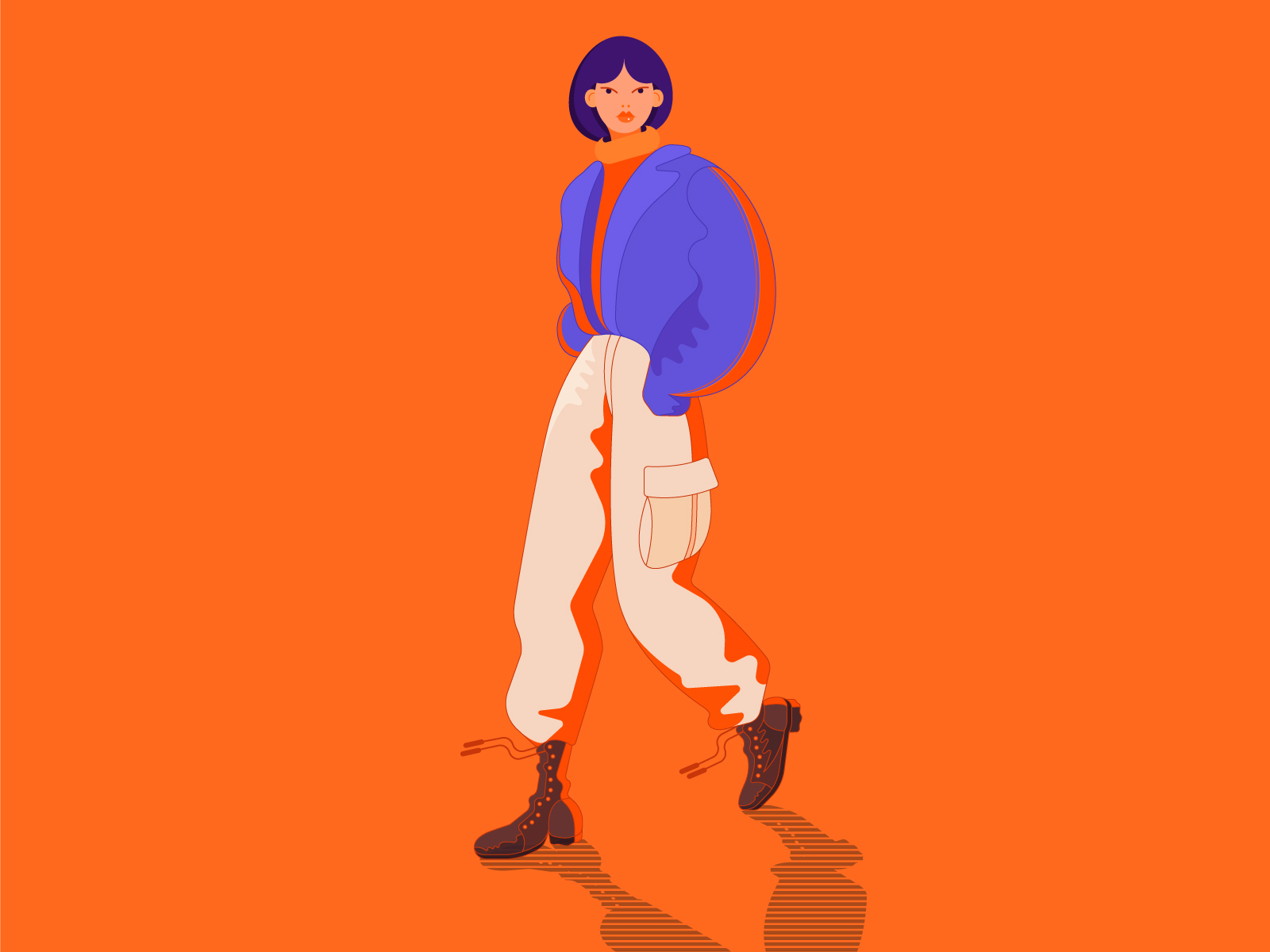 A cool girl by Lonyu on Dribbble