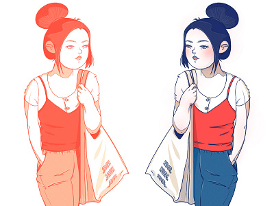 Be Me character color drawing girl character illustration portrait self portrait sketch style