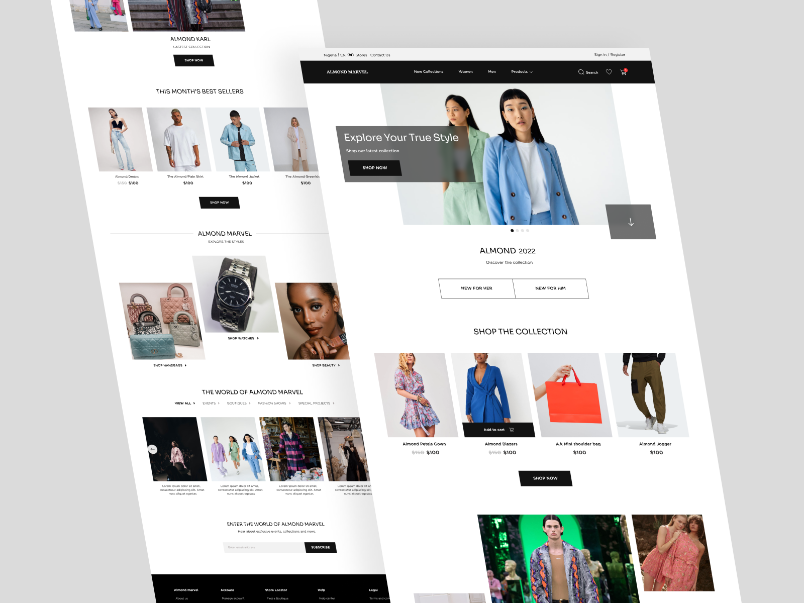 Fashion brand landing page by Abigail Umemezinem on Dribbble