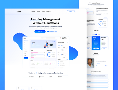 SaaS E-Learning Platform b2b dashboard e learning ed landing landing page learning landing page nft saas ui designs ux design