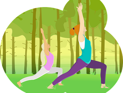 Yoga girls illustration vector