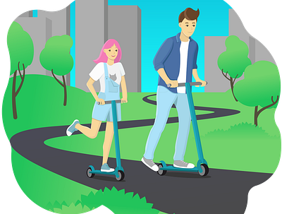 Scooters illustration vector