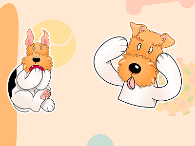 Foxterrier Jack stickers cute dog dogs foxterrier illustration stickers stickers for telegram vector