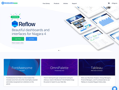 Reflow Hero dashboard design header hero image product promotion ui web white